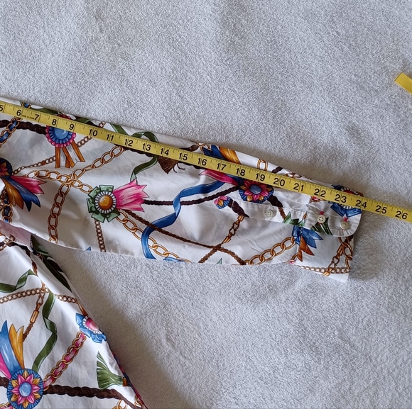 TALBOTS Classic Cotton Shirt - Links & Ribbons, size L - Picture 12 of 15